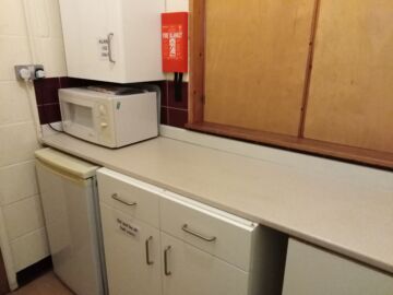 Kitchen off of small hall